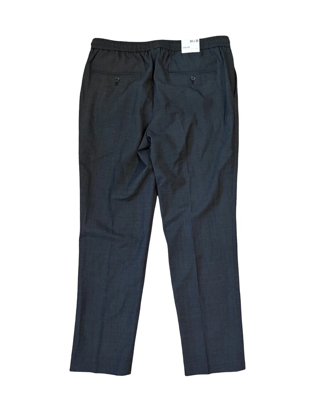 Express Men's Gray Extra Slim Wool Blend Drawstrings Dress Pants Size 34x30 NWT